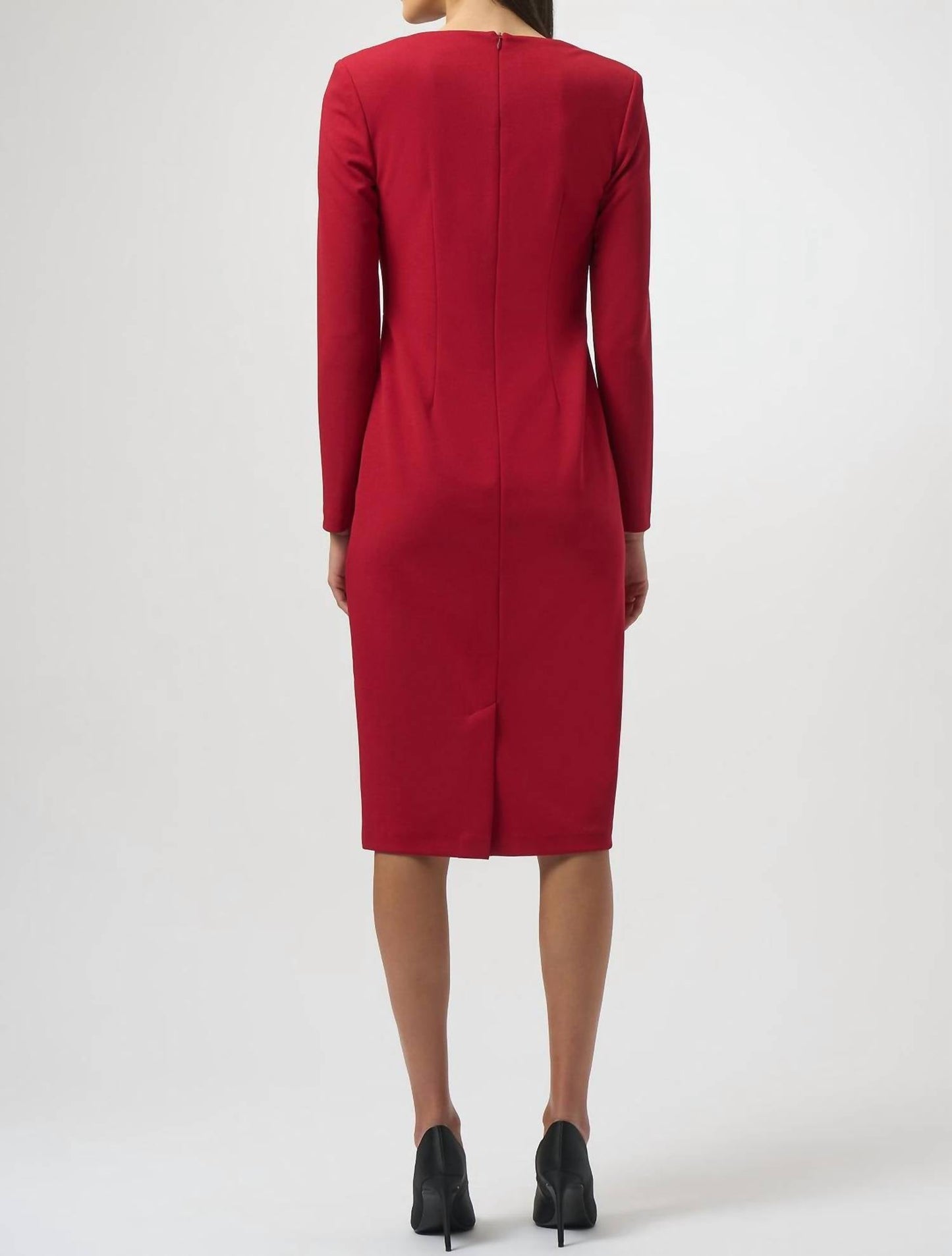 Sheath Dress In Deep Cherry