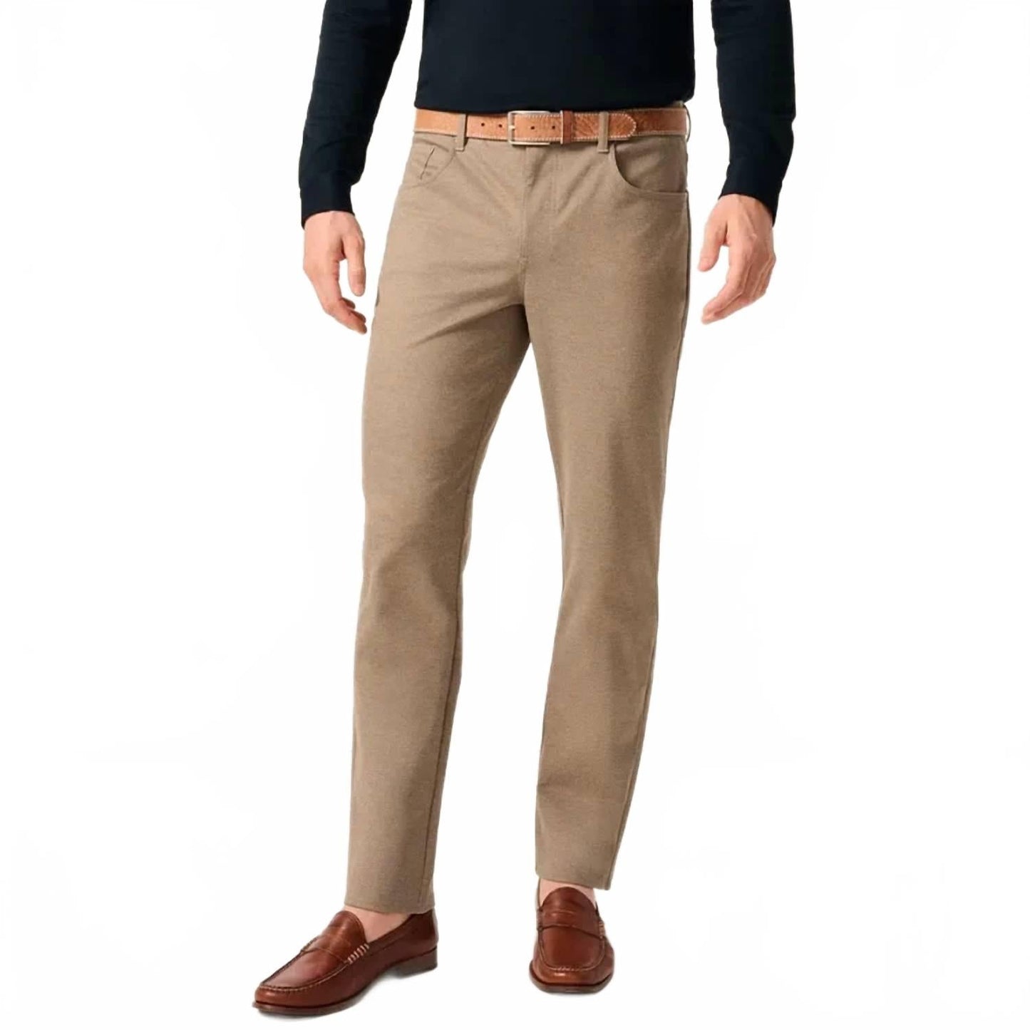 Burbank Stretch Knit 5-Pocket Pant In Khaki