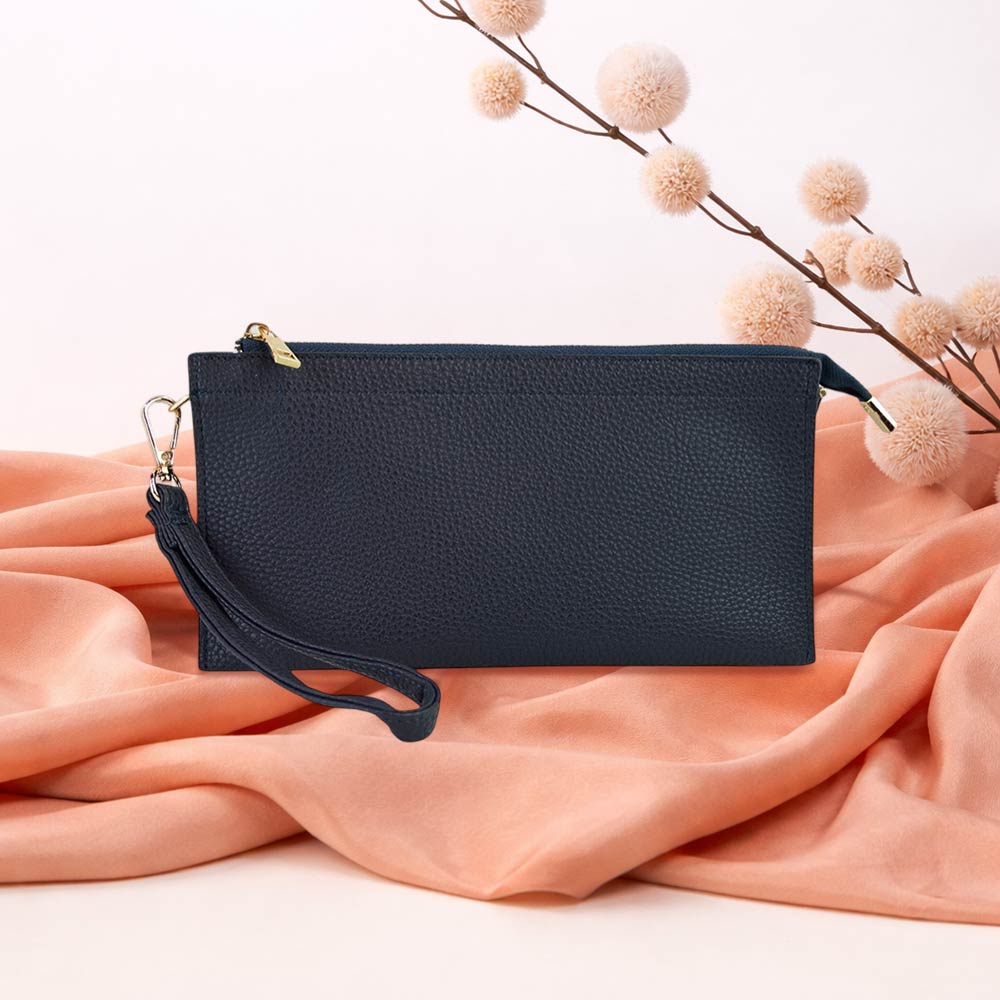 Faux Leather Slim Wallet Crossbody Bag