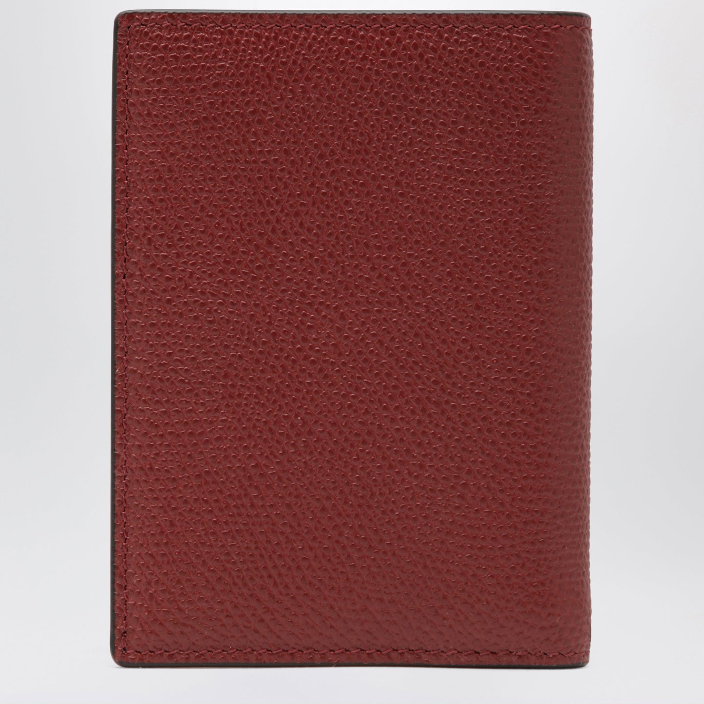 Valentino Garavani Dark Red Vlogo Card Holder In Grained Leather Men