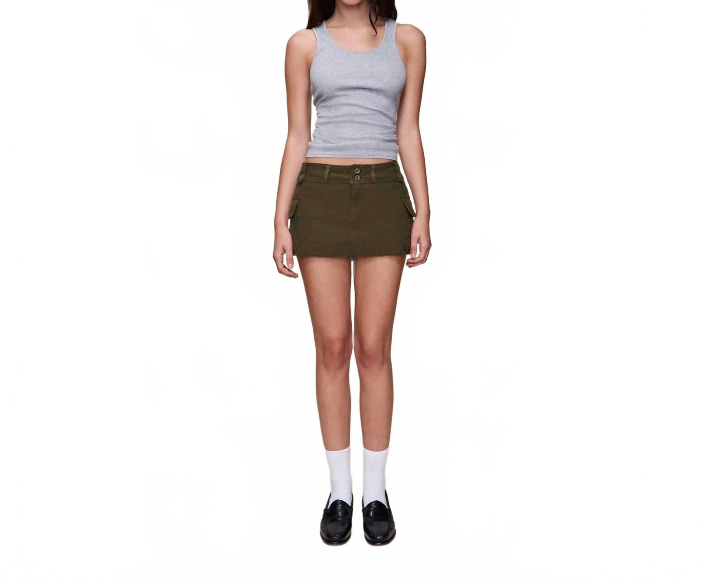 Jude Cargo Mini Skort In Olive