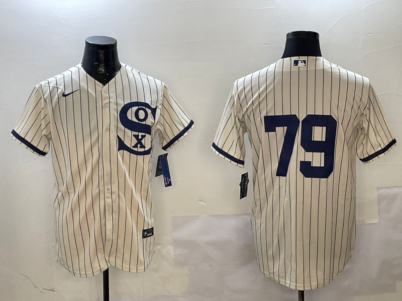 Men's Chicago White Sox Jose Abreu #79 Cream Replica Player Jersey1