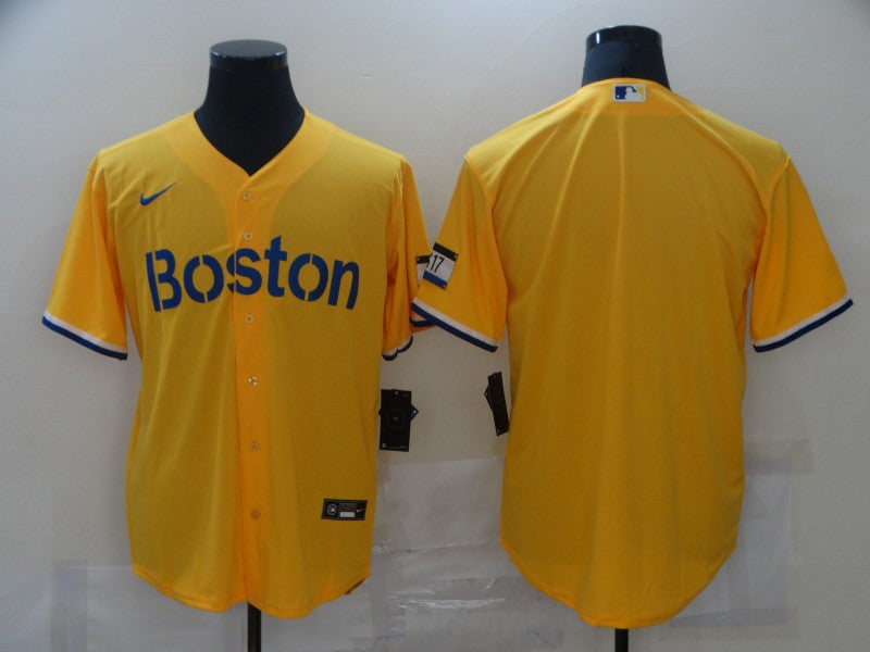 Men's Boston Red Sox Gold City Connect Replica Blank Jersey1