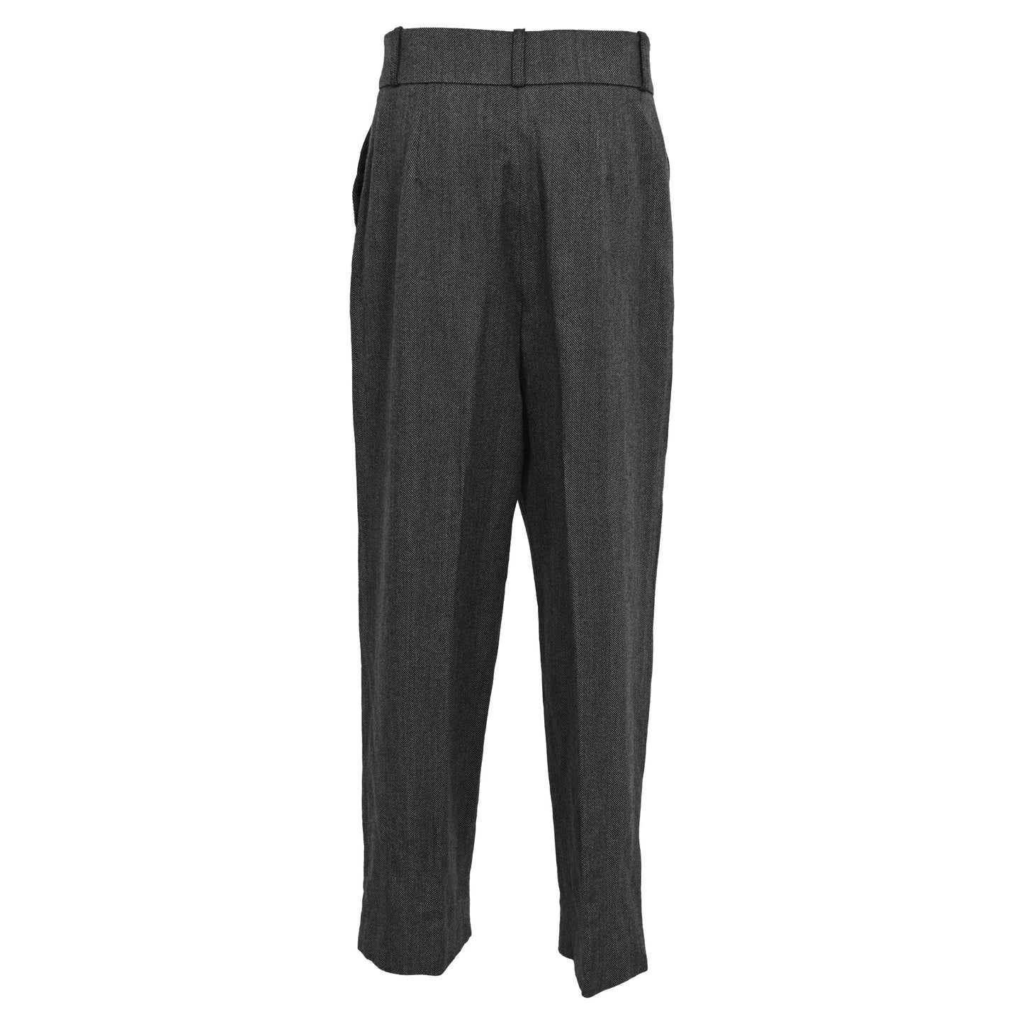 Totême Deep Pleat Trouser Wide Leg Pants in Grey Wool