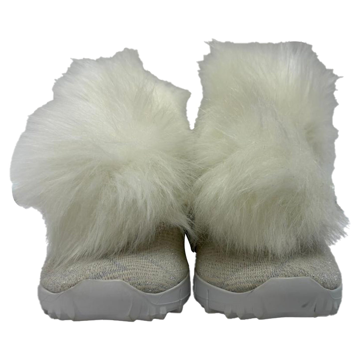 Jimmy Choo Norway Pom Pom Sneakers in White Lurex