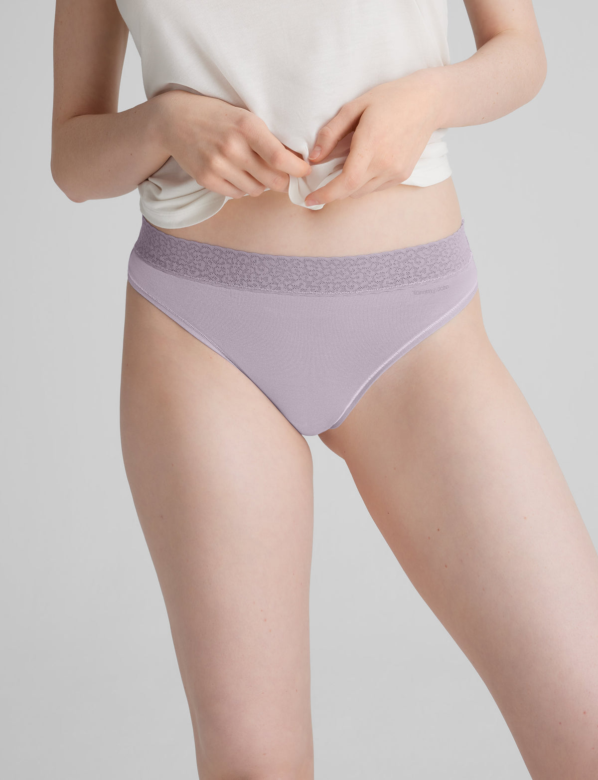 Women's Second Skin Thong, Lace Waist