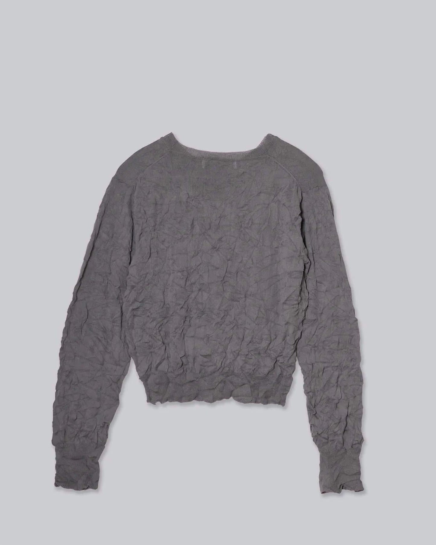 Crinkled Pullover Sweater In Steel