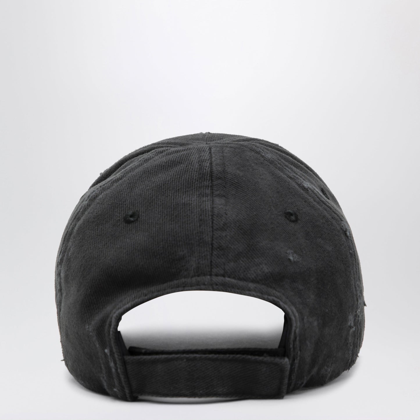 Balenciaga Black Cotton Drill Baseball Cap With Logo Men