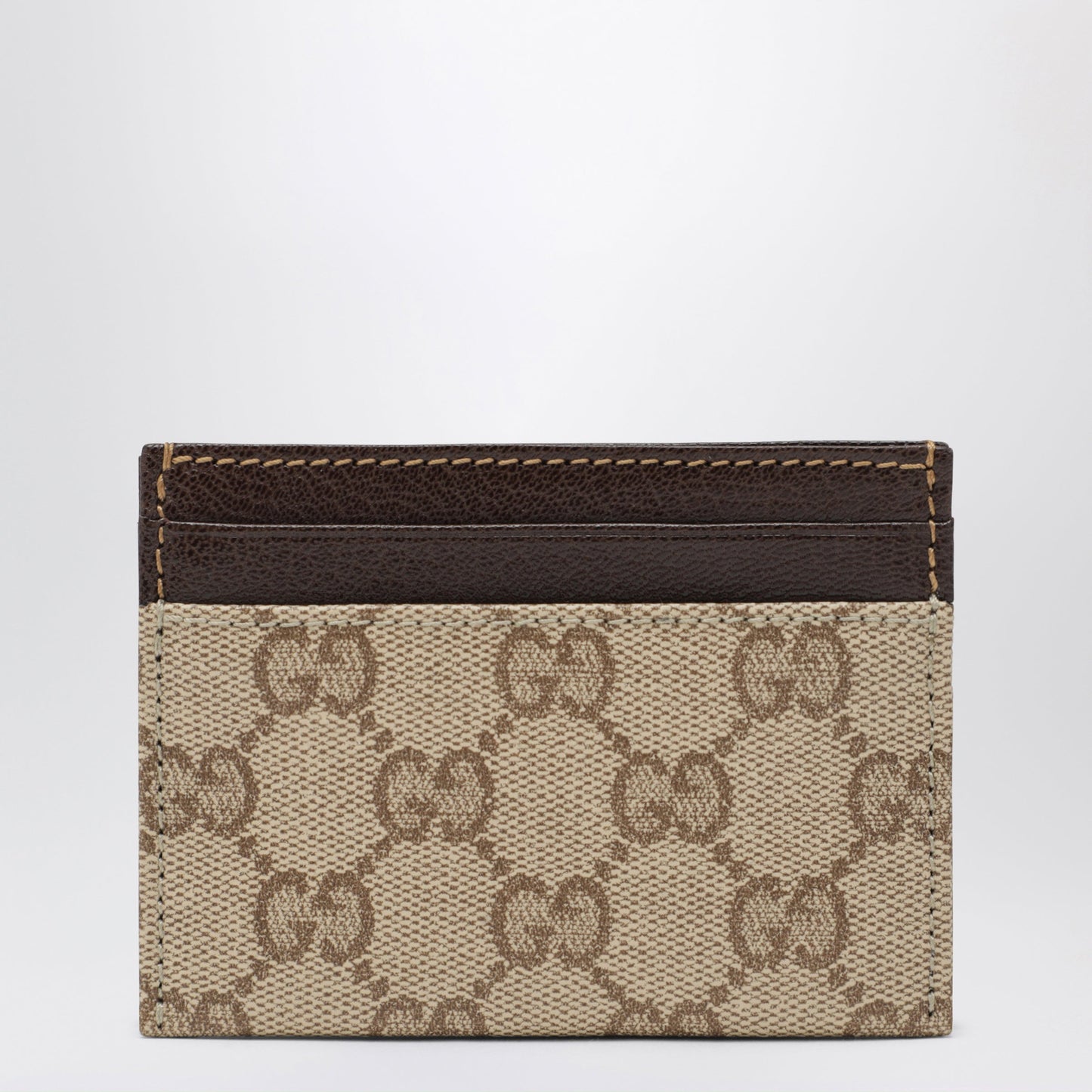 Gucci Essence Classic Card Holder In Brown Gg Canvas Men