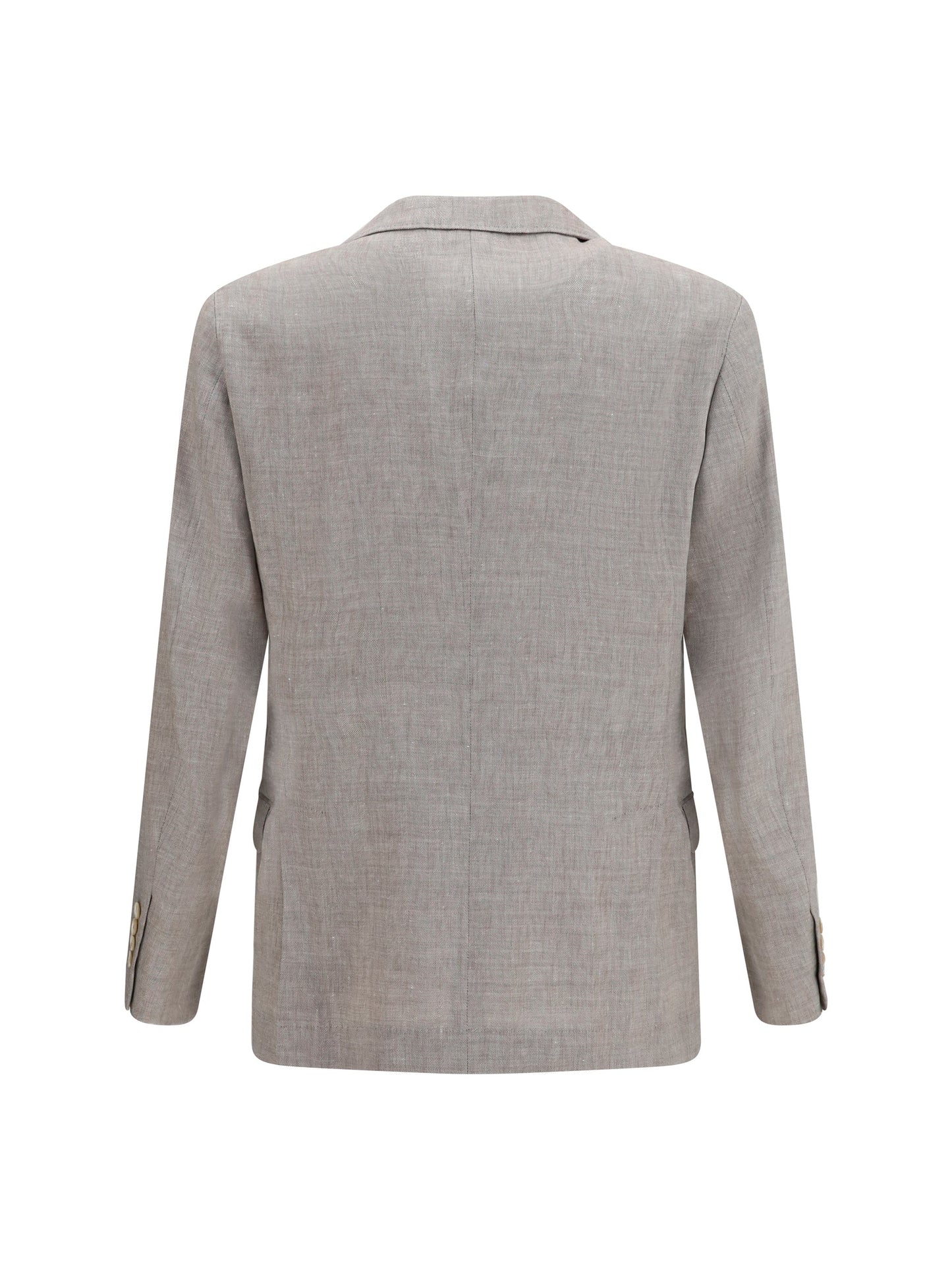 Brunello Cucinelli Men Deconstructed Linen And Wool Chevron Jacket