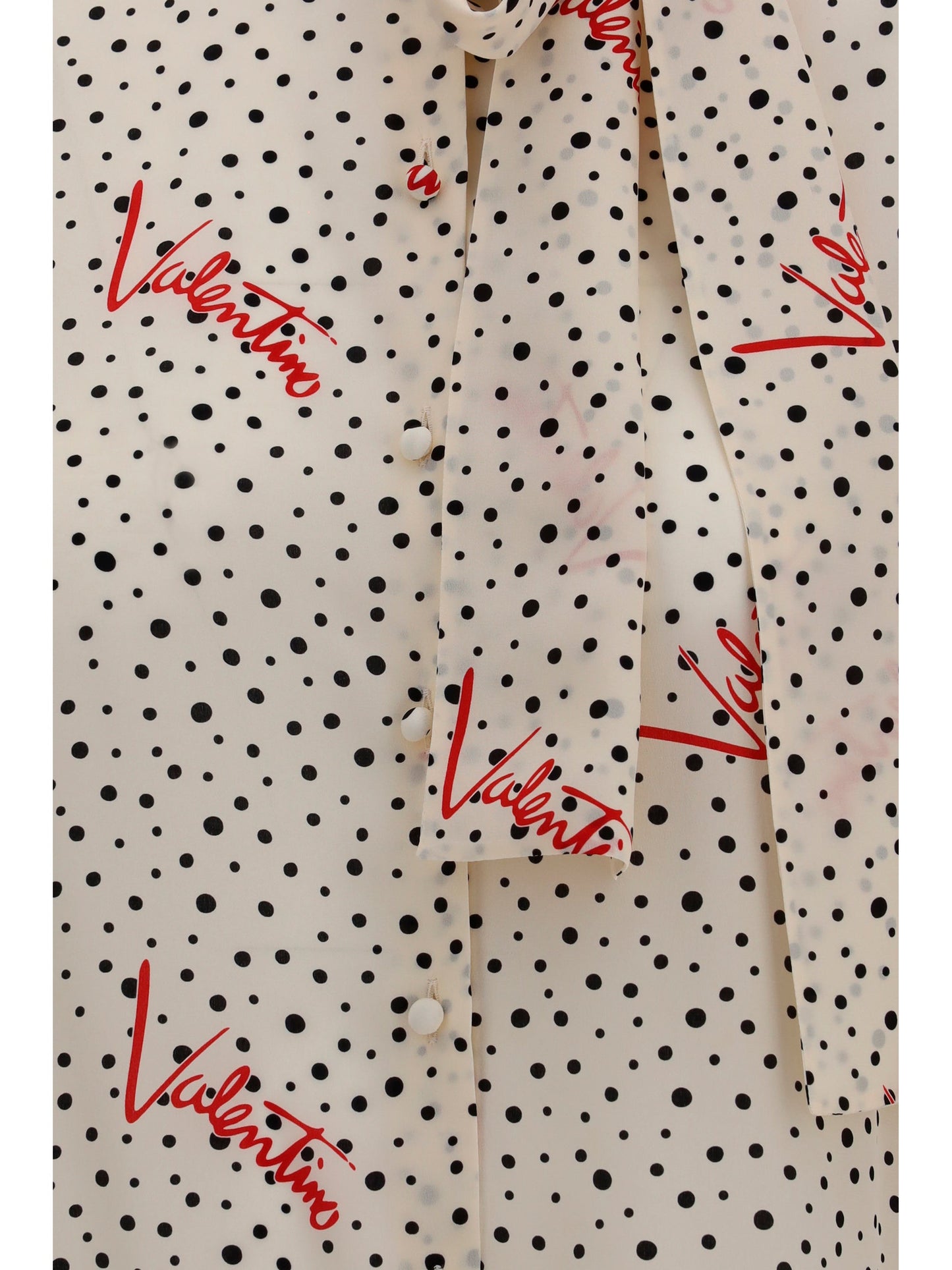 Valentino Women Crepe De Chine Bow-Neck Shirt