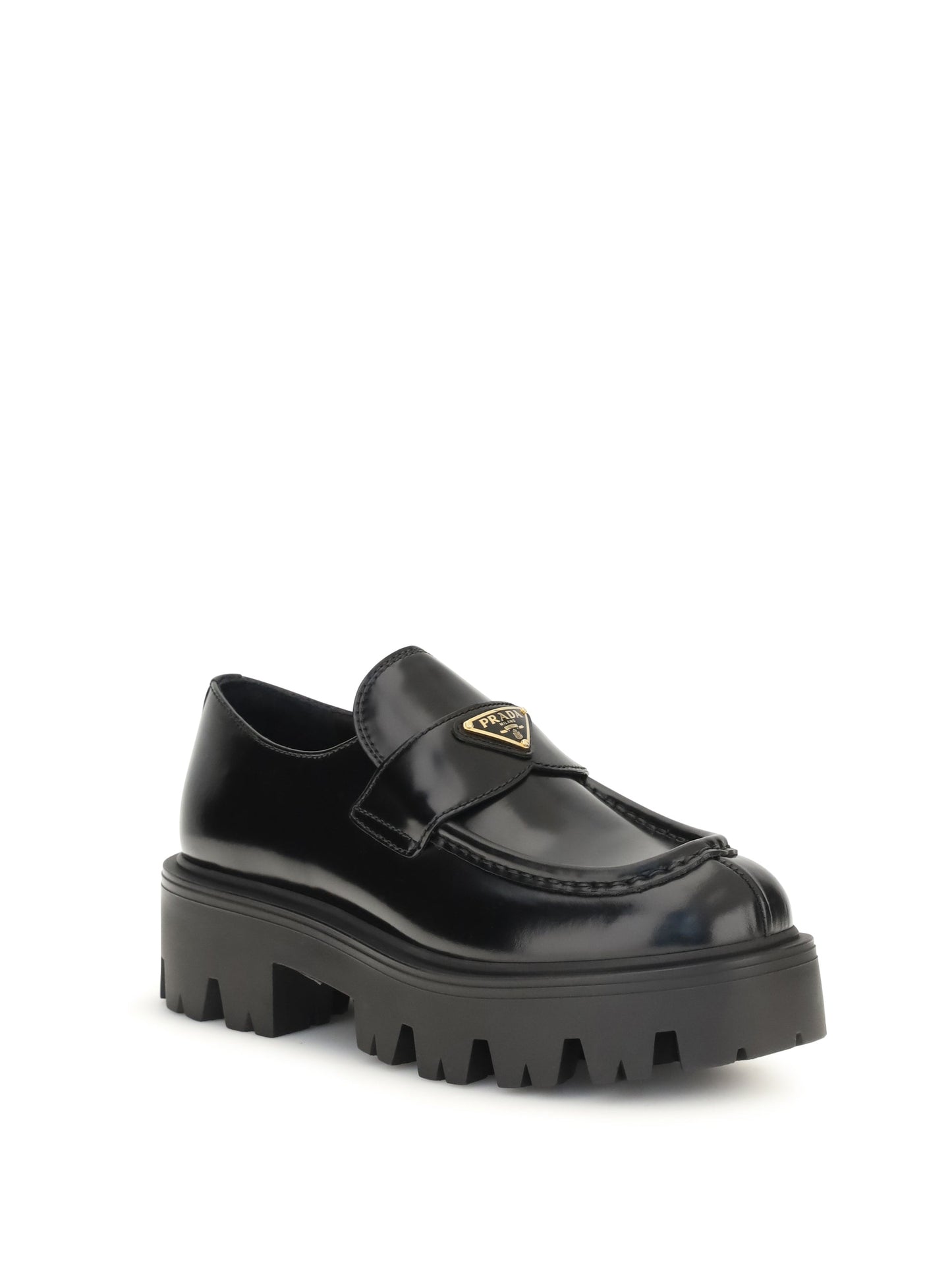 Prada Women Brushed Leather Loafers