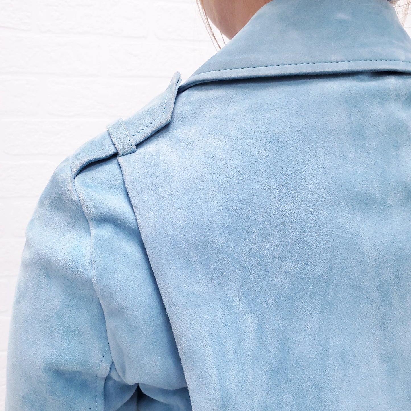 ACNE TURQUISE SUEDE BOMBER JACKET - SIZE XS