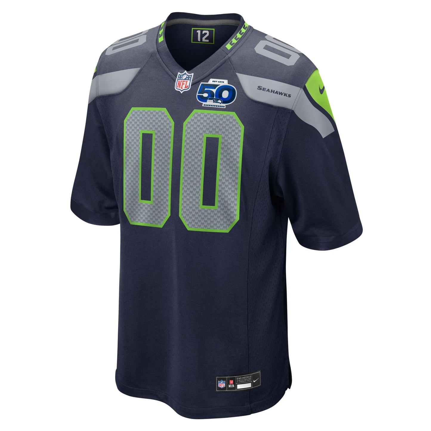Seattle Seahawks College Navy 50th Season Team Custom Game Jersey