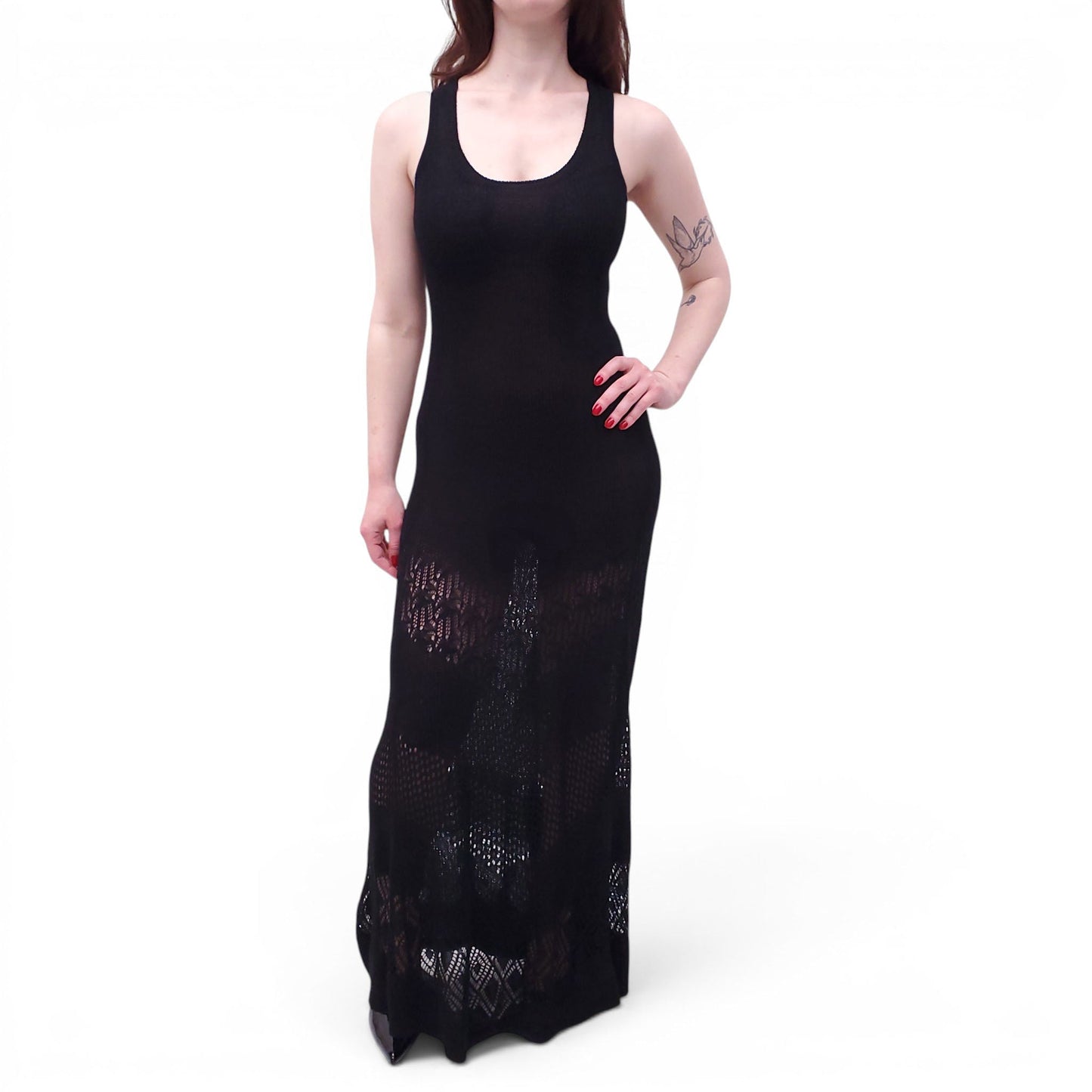 AERON BLACK ‘SHIRLEY’ COVERUP DRESS - SIZE M