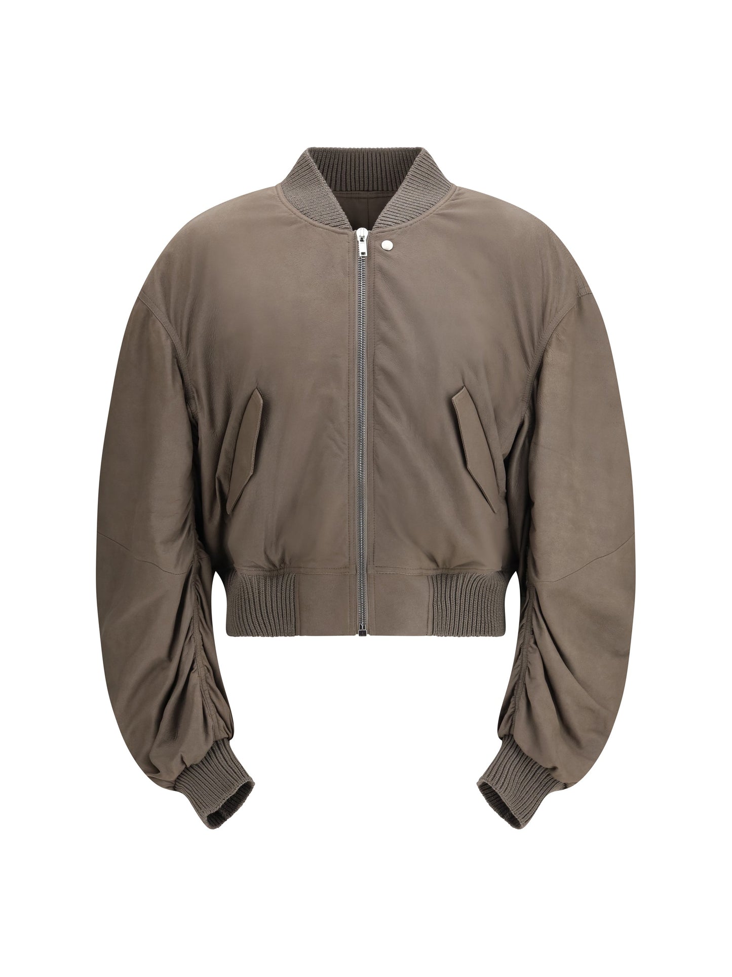 Rick Owens Men Secchia Flight Bomber In Lambskin Leather With Padding