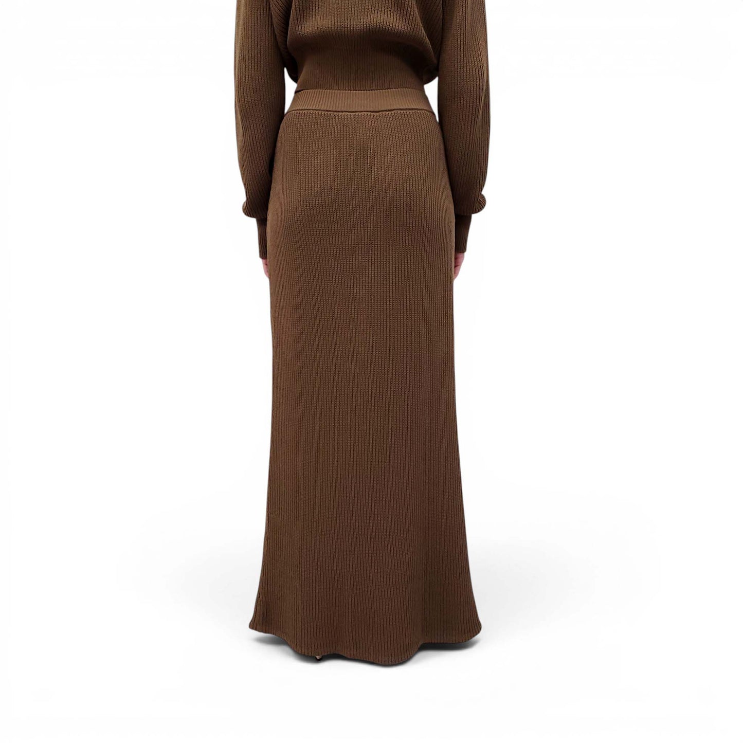 AYA MUSE KHAKI GREEN RIBBED KNIT SET - SIZE S