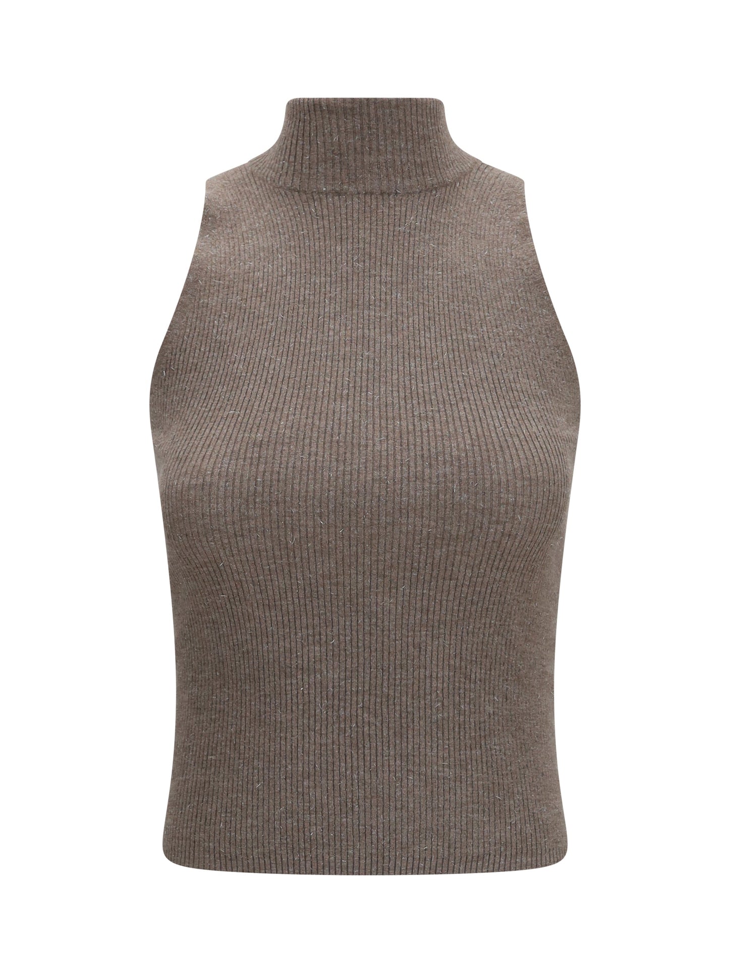 Brunello Cucinelli Women Sleeveless Turtleneck With Luminous Details