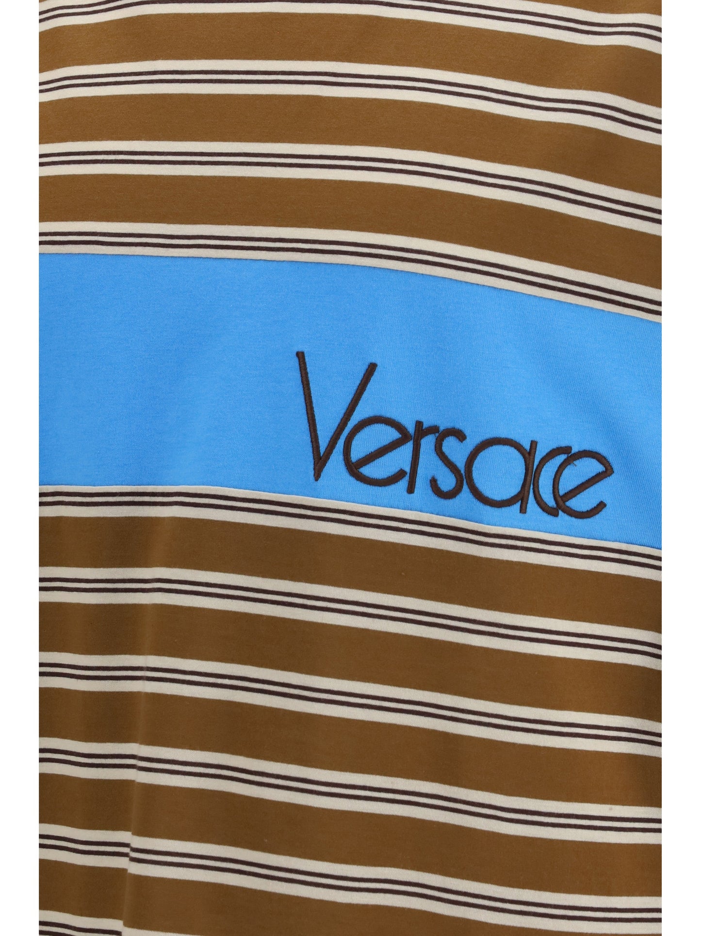 Versace Men Striped Cotton T-Shirt