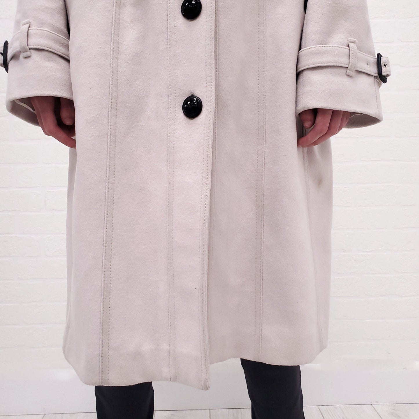 BURBERRY WOOL TRENCH COAT - SIZE 12