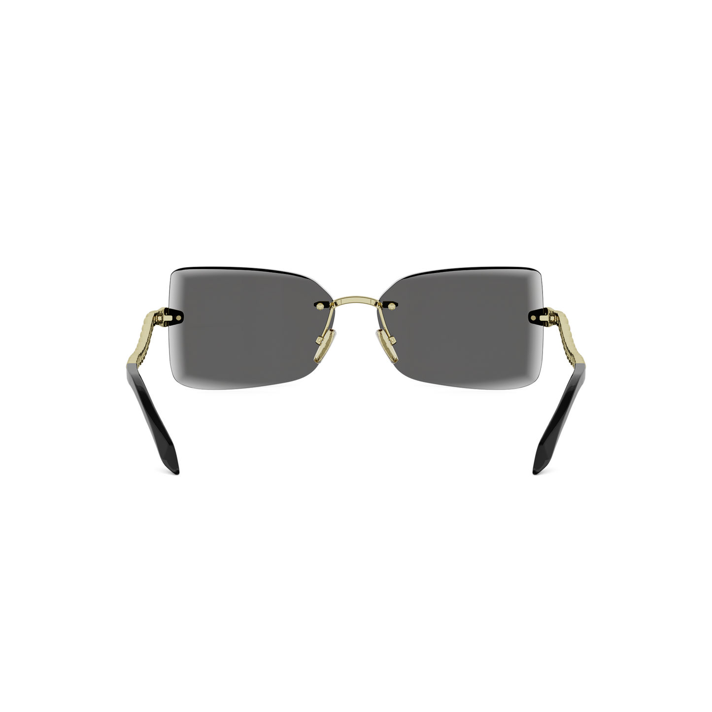 Shiny Gold Rectangular Metal Sunglasses