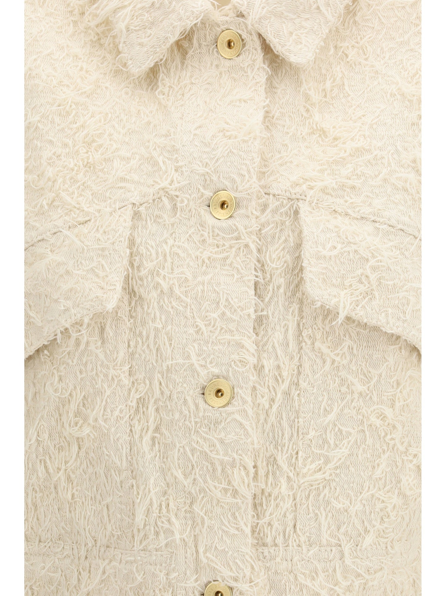Brunello Cucinelli Women Fuzzy Dyed Denim Outerwear Jacket With Monili