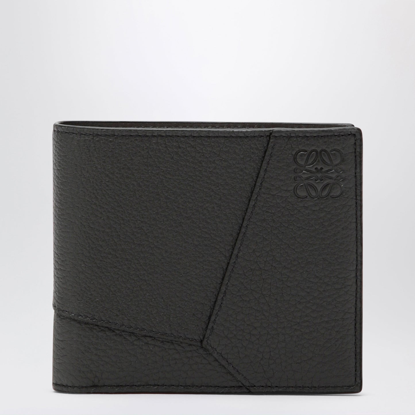 Loewe Dark Grey Puzzle Bi-Fold Wallet In Grained Leather Men