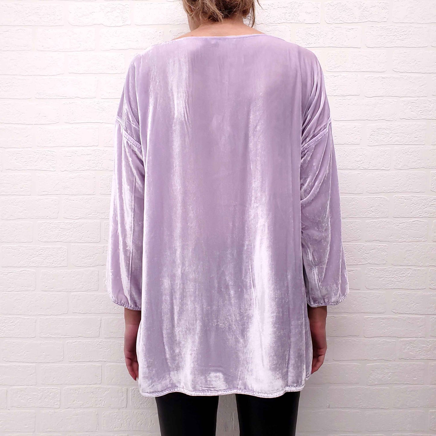 CALYPSO LIGHT PURPLE VELVET TOP - SIZE M