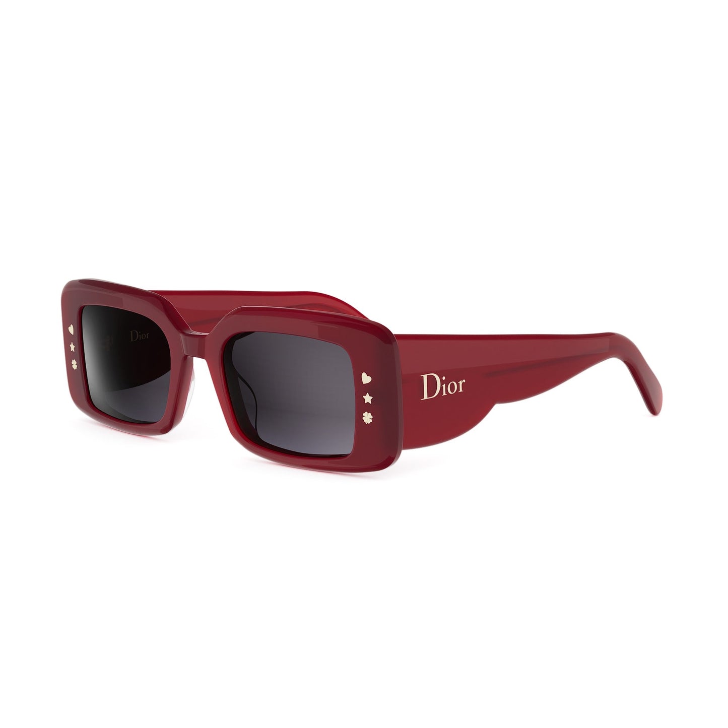 Red Rectangular Acetate Sunglasses