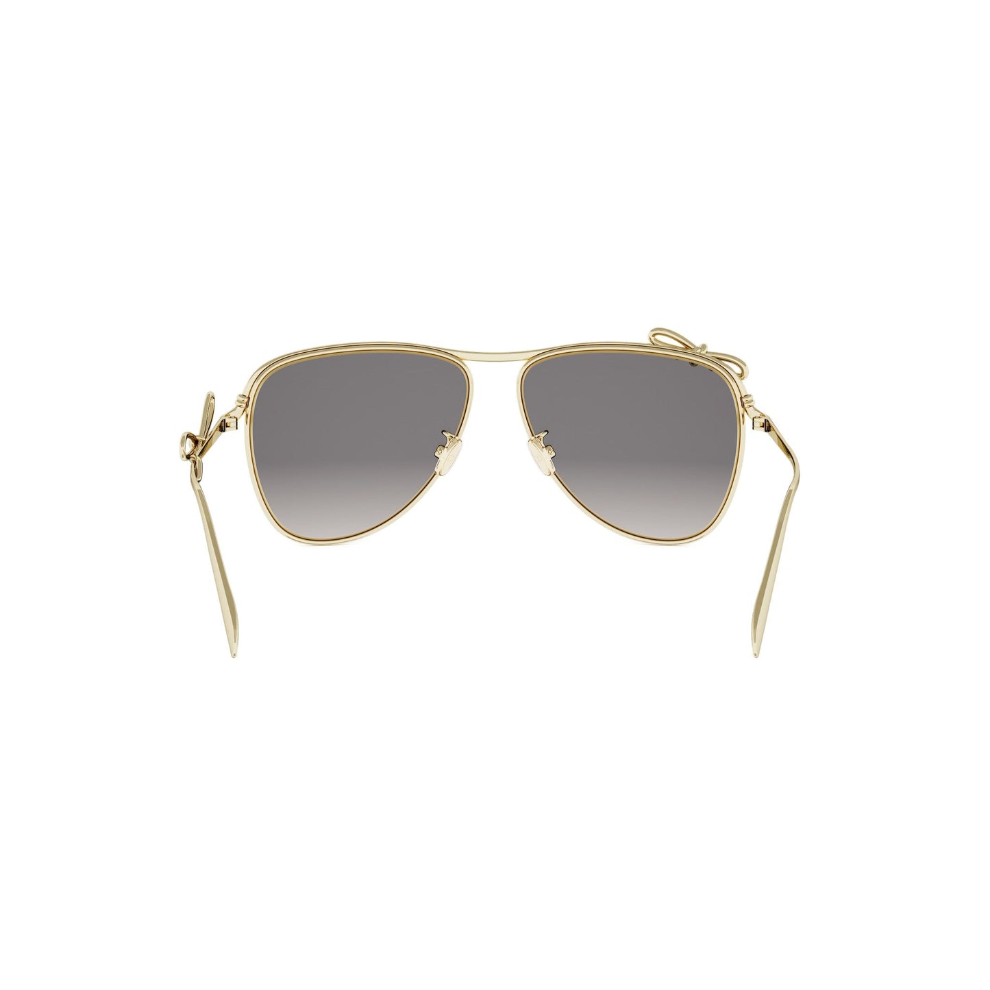 Shiny Gold Pilot Metal Sunglasses