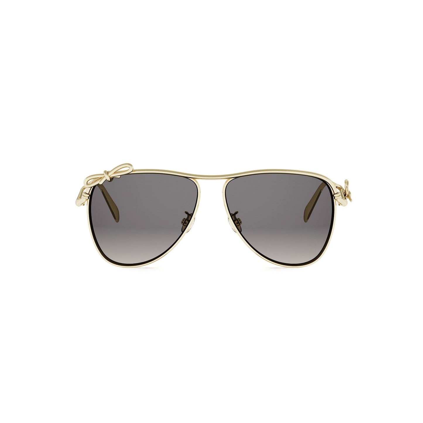 Shiny Gold Pilot Metal Sunglasses