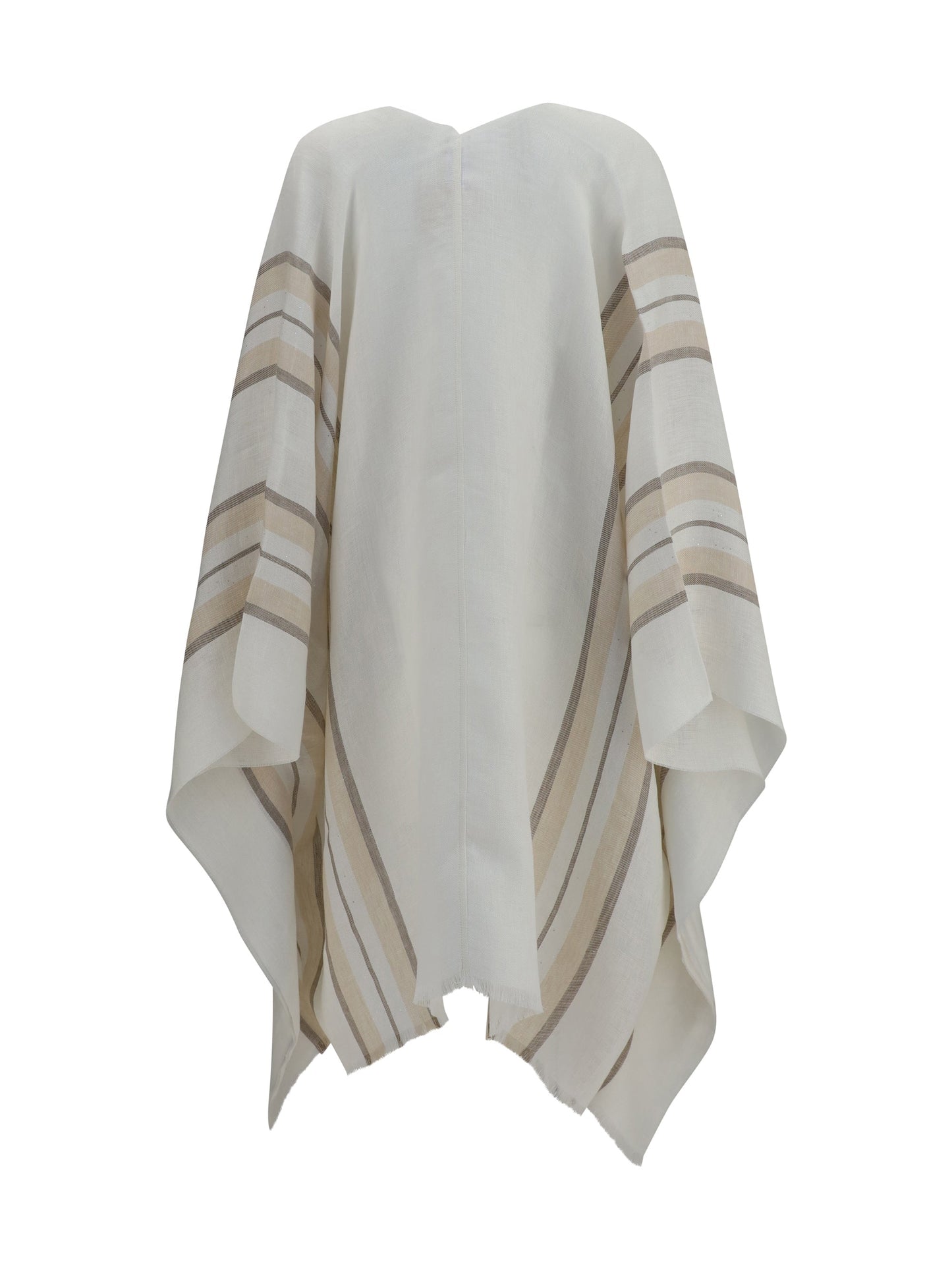 Brunello Cucinelli Women Open Poncho In Linen, Cashmere And Silk Blend