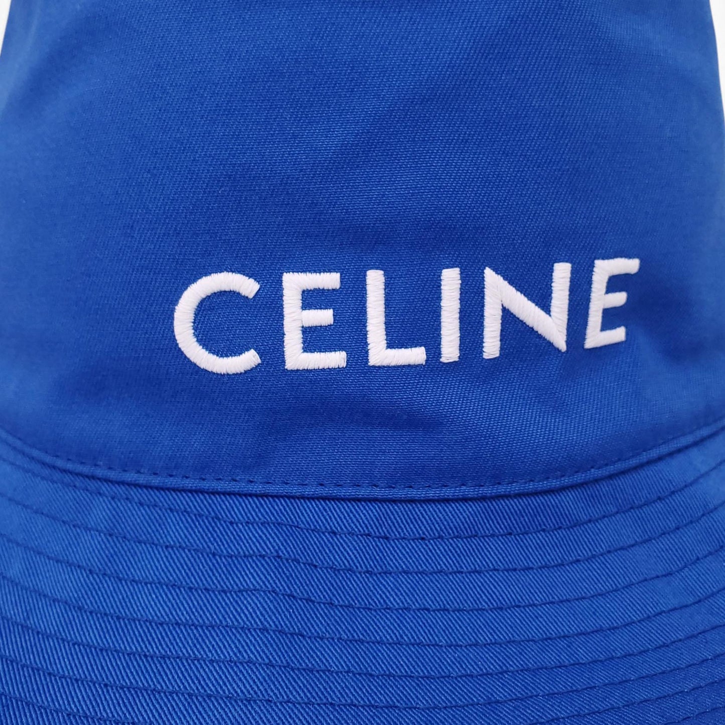 CELINE BLUE WOOL LOGO HAT- SIZE M