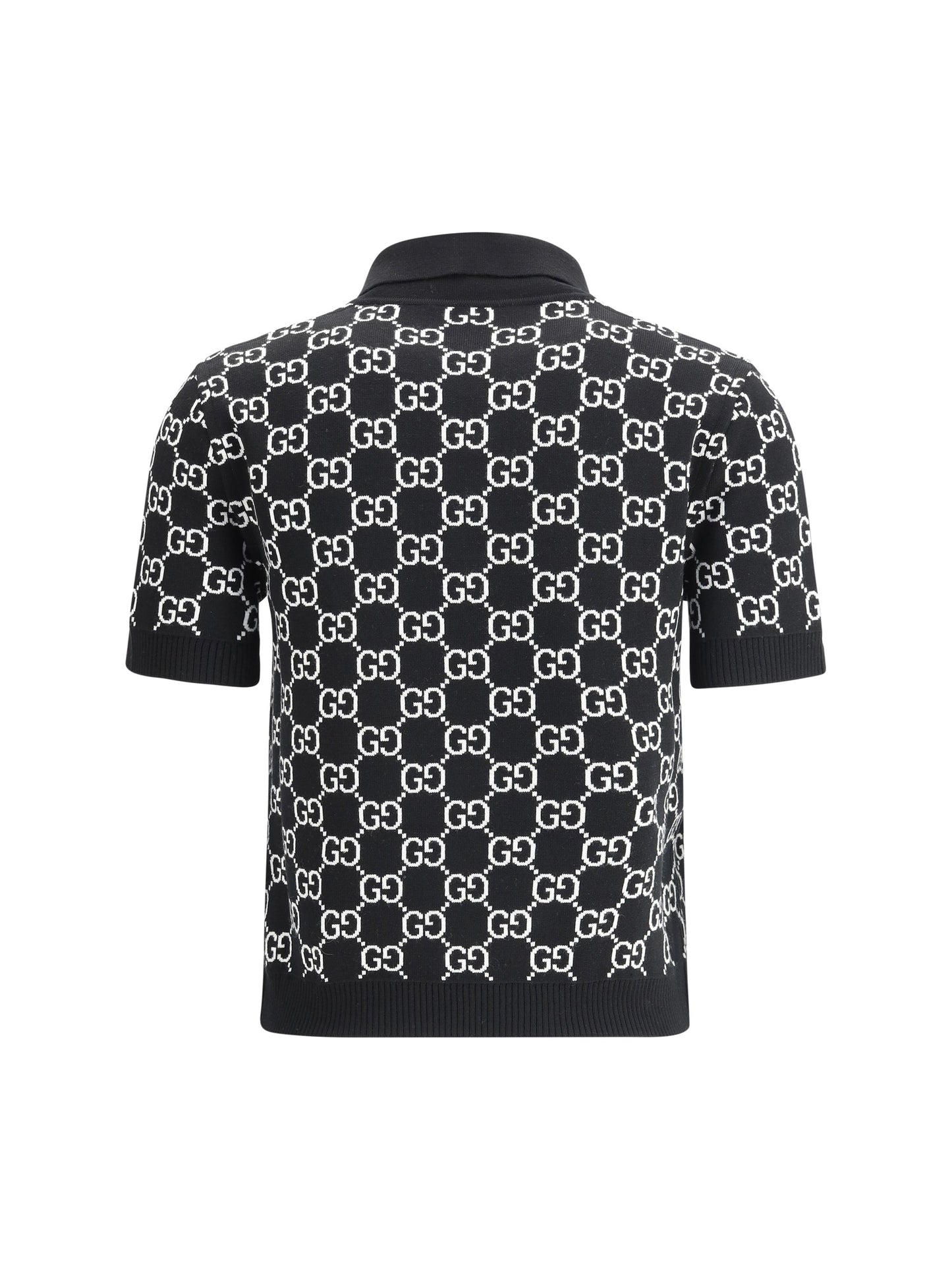 Gucci Women Gg Wool Jacquard Polo Top