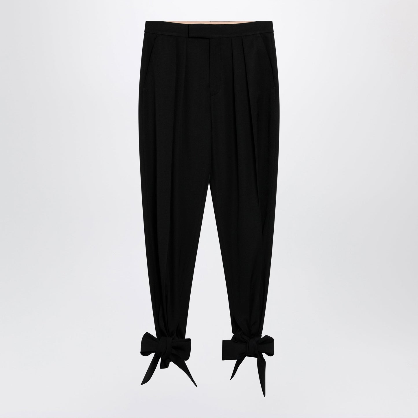 Chloe Black Pleated Fluid Crãªpe De Chine Trousers Women