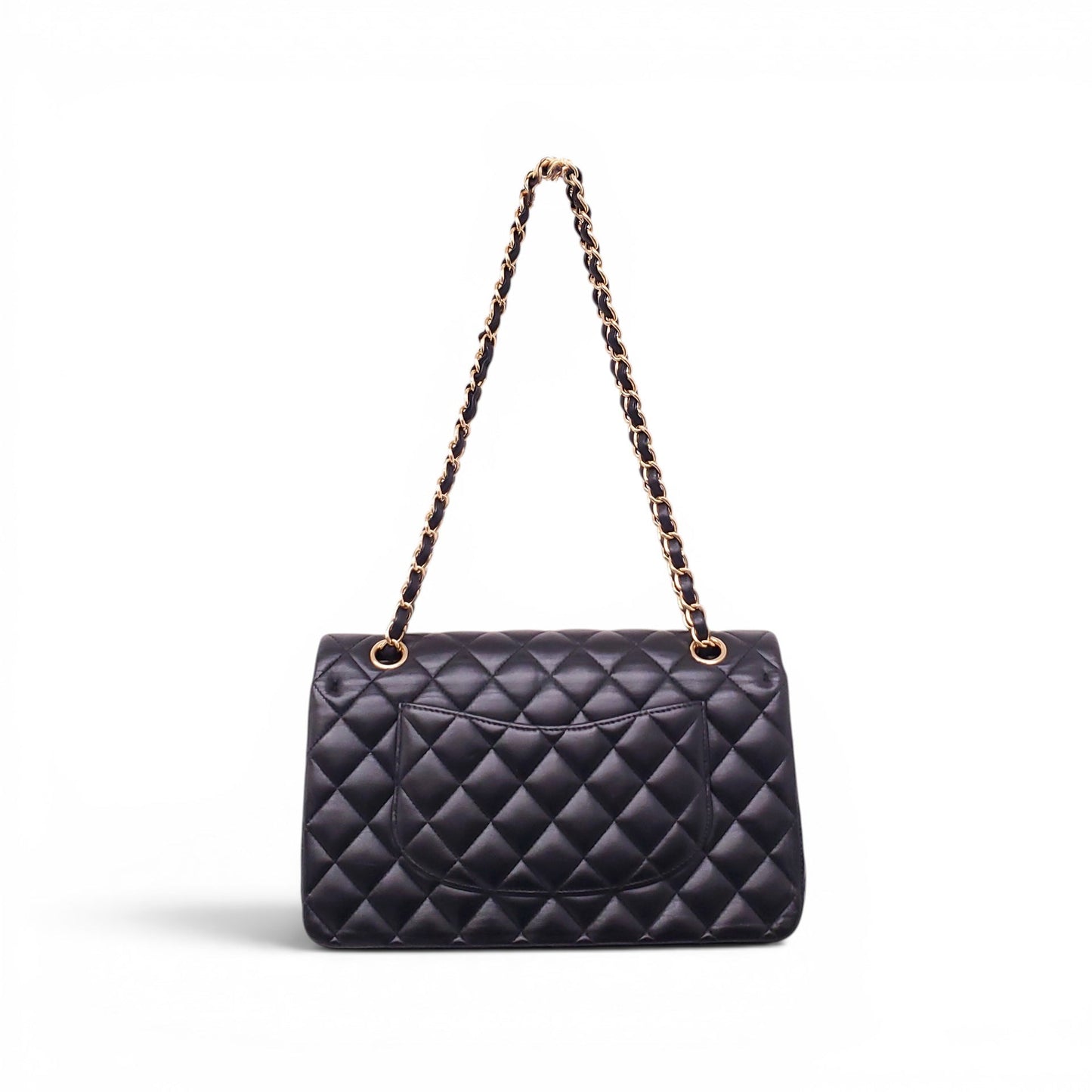 CHANEL MEDIUM BLACK CLASSIC LAMBSKIN DOUBLE FLAP BAG