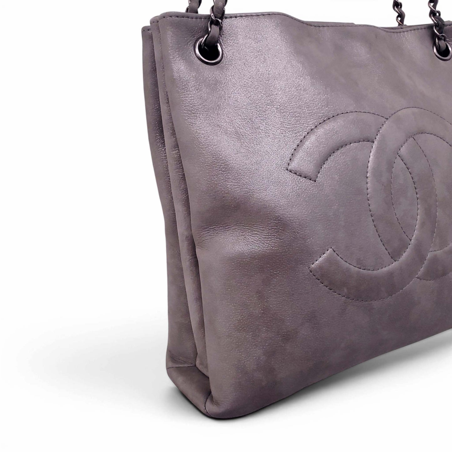 CHANEL SILVER SQUARE PARIS-SEOUL RIME ACCORDION TOTE BAG