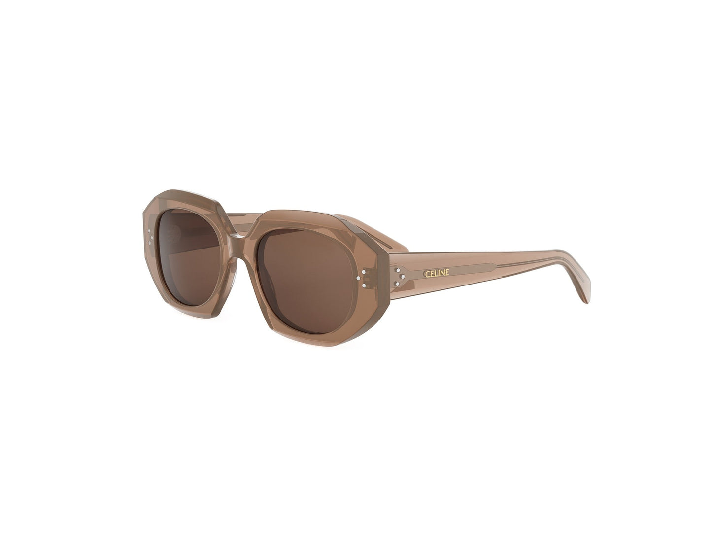 Brown Geometric Acetate Sunglasses