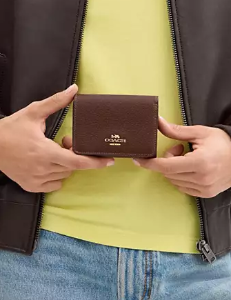 Coach Card Holder Wallet In Signature Canvas