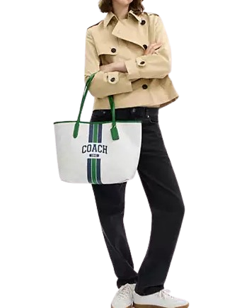 Coach City Tote Bag In Signature Canvas With Coach Graphic