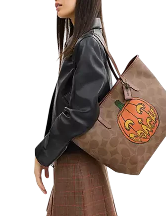 Coach City Tote Bag In Signature Canvas With Halloween Print
