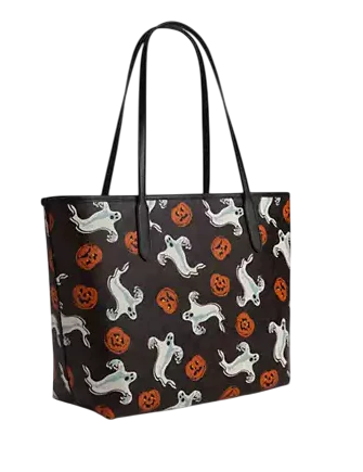 Coach City Tote Bag In Signature Canvas With Halloween Print