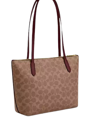 Coach Fiona Zip Tote Bag In Signature Canvas With Horse And Carriage Print