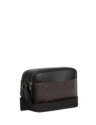 Coach Graham Crossbody Bag In Signature Canvas With Varsity Stripe