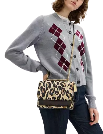 Coach Klare Crossbody Bag With Leopard Print And Signature Canvas
