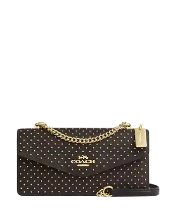 Coach Klare Envelope Crossbody Bag In Signature Canvas With Rivets