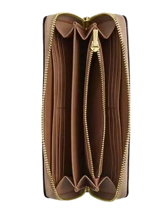 Coach Long Zip Around Wallet In Signature Canvas With Lips Print