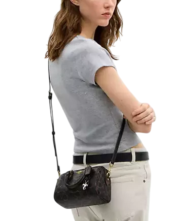 Coach Mini Rowan Crossbody Bag In Loved Signature Canvas With Charms