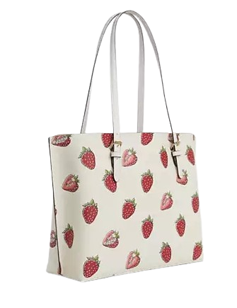 Coach Mollie Tote Bag With Strawberry Print