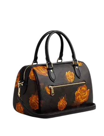 Coach Rowan Satchel Bag In Signature Canvas With Floral Print